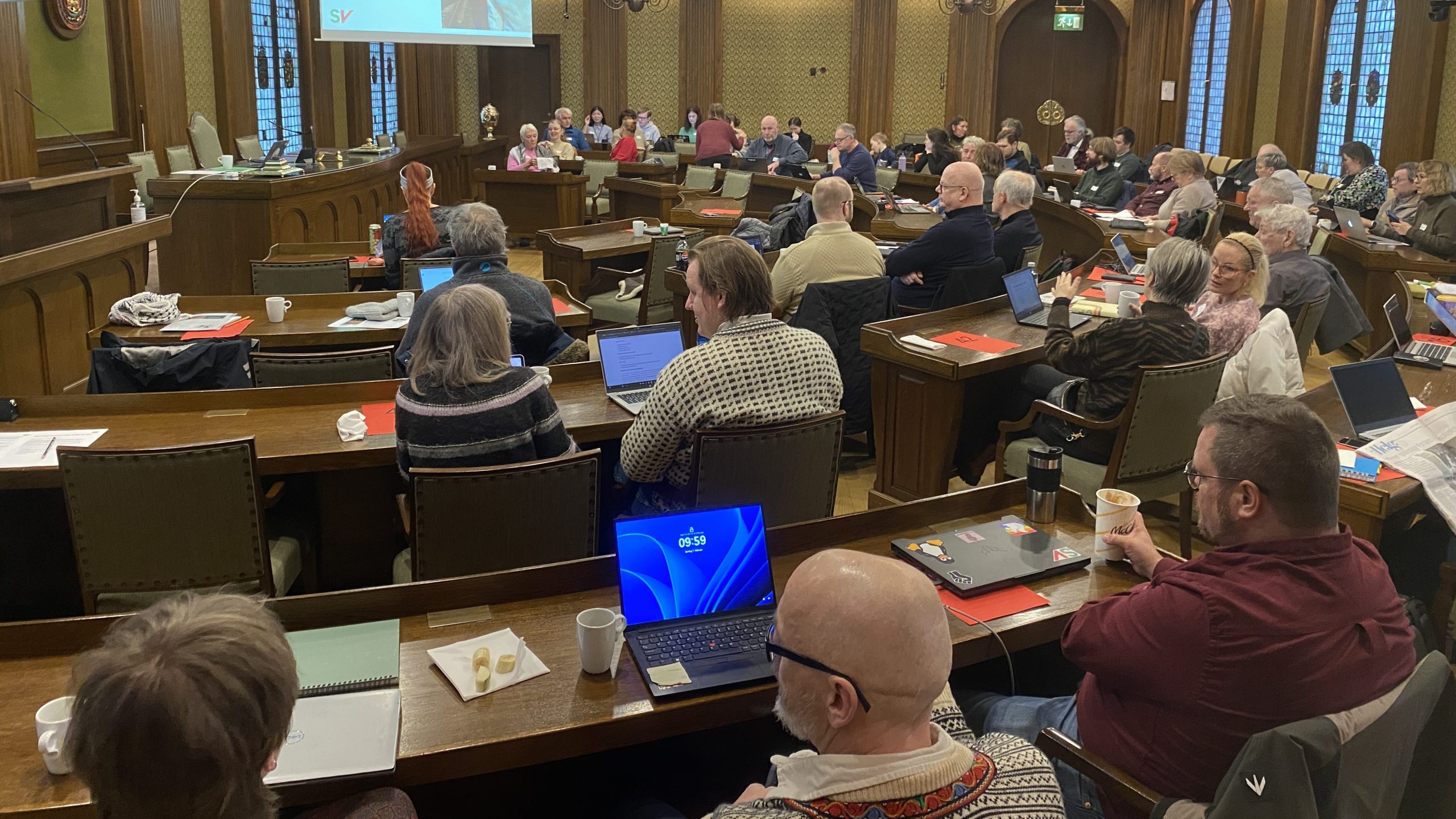 Delegater i årsmøtesalen. Foto